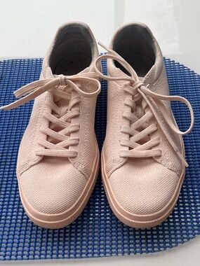 Rothy's Knit Lace-Up Sneakers in Blush